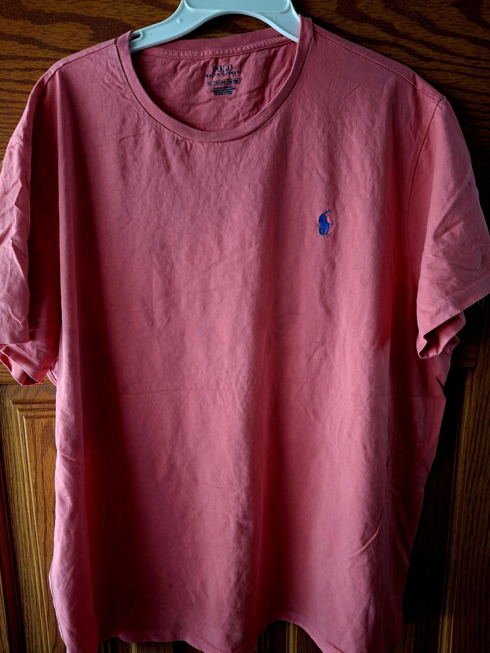 Polo by Ralph Lauren Coral-Pink Short Sleeve Crewneck Tee with Blue Pony